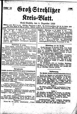Groß-Strehlitzer Kreisblatt vom 08.12.1920