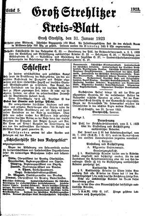 Groß-Strehlitzer Kreisblatt on Jan 31, 1923