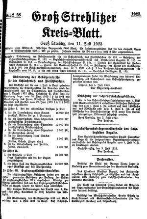 Groß-Strehlitzer Kreisblatt vom 11.07.1923