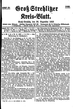Groß-Strehlitzer Kreisblatt vom 26.12.1923