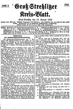 Groß-Strehlitzer Kreisblatt vom 16.01.1924