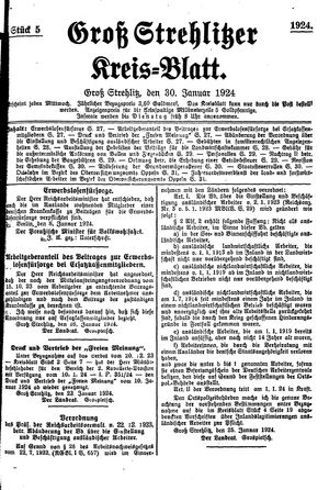 Groß-Strehlitzer Kreisblatt vom 30.01.1924