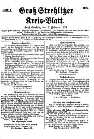 Groß-Strehlitzer Kreisblatt on Feb 6, 1924