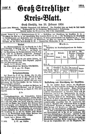 Groß-Strehlitzer Kreisblatt vom 20.02.1924