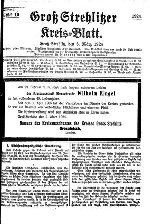 Groß-Strehlitzer Kreisblatt on Mar 5, 1924