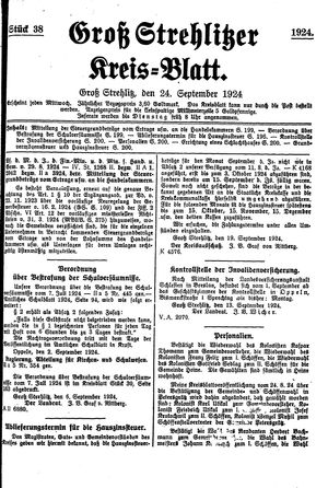 Groß-Strehlitzer Kreisblatt vom 24.09.1924