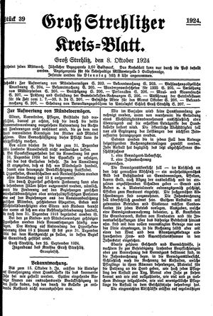 Groß-Strehlitzer Kreisblatt vom 08.10.1924
