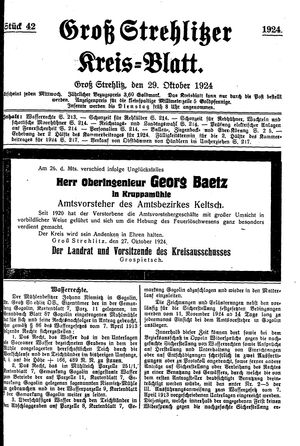 Groß-Strehlitzer Kreisblatt vom 29.10.1924