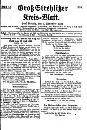 Groß-Strehlitzer Kreisblatt vom 05.11.1924