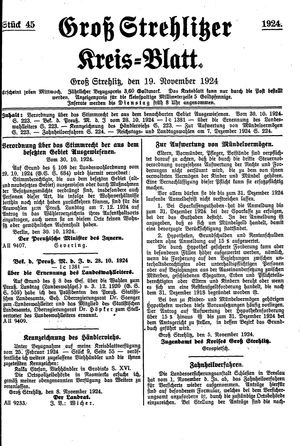 Groß-Strehlitzer Kreisblatt vom 19.11.1924