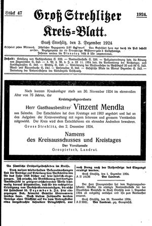 Groß-Strehlitzer Kreisblatt vom 03.12.1924