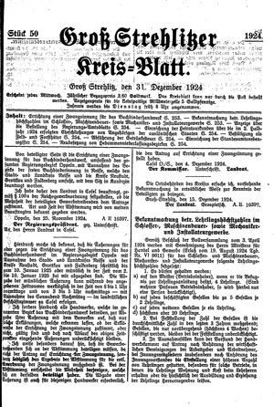 Groß-Strehlitzer Kreisblatt vom 31.12.1924