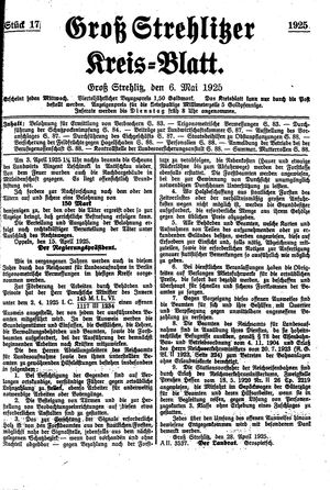 Groß-Strehlitzer Kreisblatt vom 06.05.1925