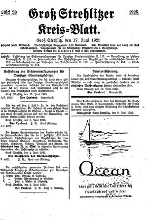 Groß-Strehlitzer Kreisblatt vom 17.06.1925