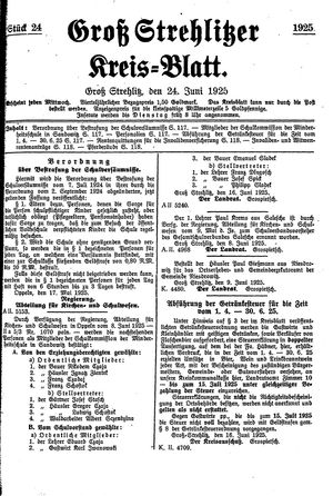 Groß-Strehlitzer Kreisblatt vom 24.06.1925