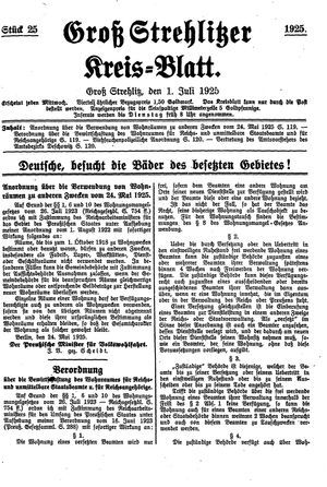 Groß-Strehlitzer Kreisblatt vom 01.07.1925