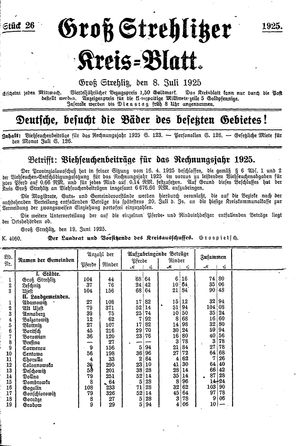 Groß-Strehlitzer Kreisblatt on Jul 8, 1925