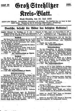 Groß-Strehlitzer Kreisblatt vom 22.07.1925