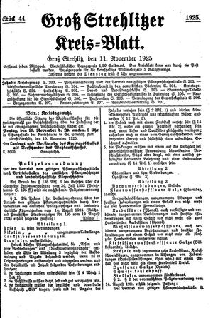 Groß-Strehlitzer Kreisblatt vom 11.11.1925