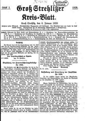 Groß-Strehlitzer Kreisblatt on Jan 6, 1926