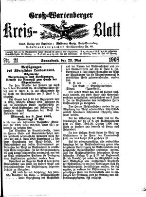 Groß-Wartenberger Kreisblatt vom 23.05.1908