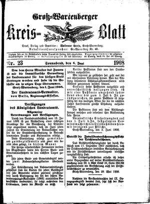 Groß-Wartenberger Kreisblatt vom 06.06.1908
