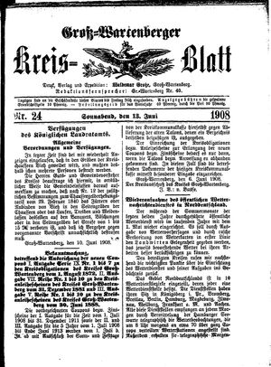 Groß-Wartenberger Kreisblatt vom 13.06.1908