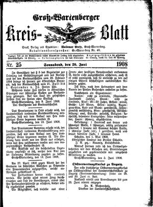 Groß-Wartenberger Kreisblatt on Jun 20, 1908