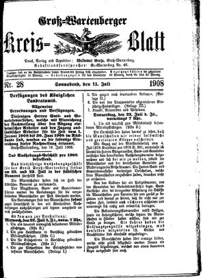 Groß-Wartenberger Kreisblatt vom 11.07.1908