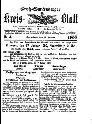 Groß-Wartenberger Kreisblatt vom 23.01.1909