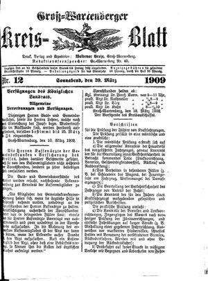 Groß-Wartenberger Kreisblatt vom 20.03.1909
