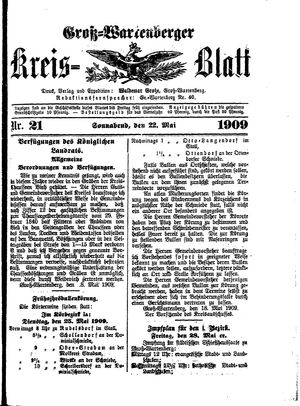 Groß-Wartenberger Kreisblatt vom 22.05.1909