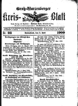 Groß-Wartenberger Kreisblatt vom 05.06.1909