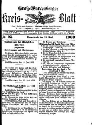 Groß-Wartenberger Kreisblatt vom 19.06.1909