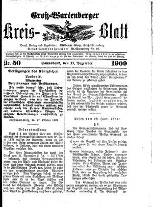 Groß-Wartenberger Kreisblatt vom 11.12.1909