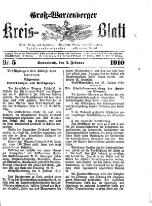 Groß-Wartenberger Kreisblatt vom 05.02.1910