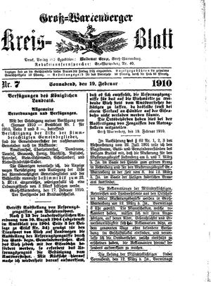 Groß-Wartenberger Kreisblatt vom 19.02.1910