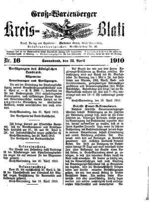 Groß-Wartenberger Kreisblatt on Apr 23, 1910