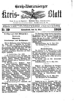 Groß-Wartenberger Kreisblatt vom 14.05.1910