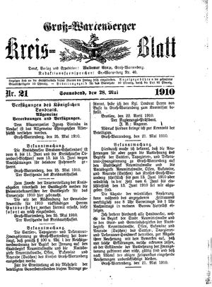 Groß-Wartenberger Kreisblatt vom 28.05.1910
