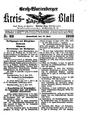 Groß-Wartenberger Kreisblatt vom 11.06.1910