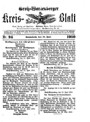 Groß-Wartenberger Kreisblatt on Jun 18, 1910