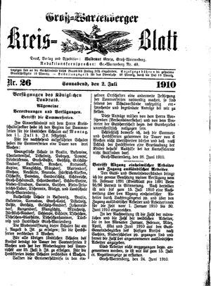 Groß-Wartenberger Kreisblatt vom 02.07.1910