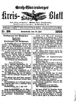 Groß-Wartenberger Kreisblatt on Jul 16, 1910