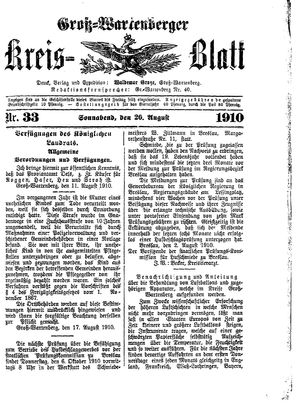 Groß-Wartenberger Kreisblatt vom 20.08.1910