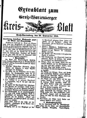 Groß-Wartenberger Kreisblatt vom 26.09.1910