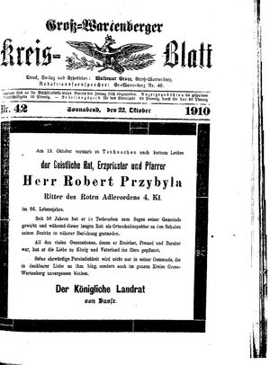 Groß-Wartenberger Kreisblatt on Oct 22, 1910