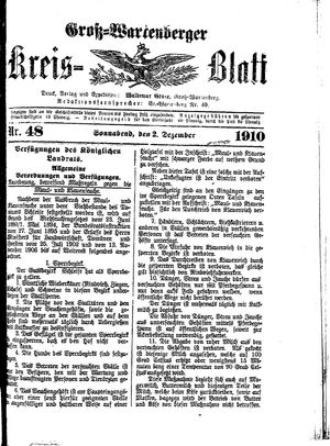 Groß-Wartenberger Kreisblatt vom 02.12.1910