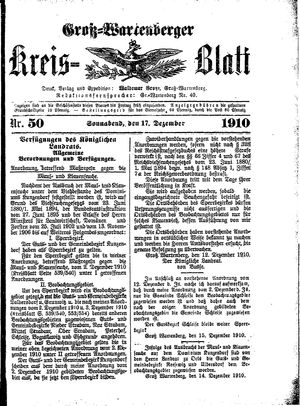 Groß-Wartenberger Kreisblatt vom 17.12.1910