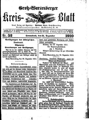 Groß-Wartenberger Kreisblatt vom 31.12.1910
